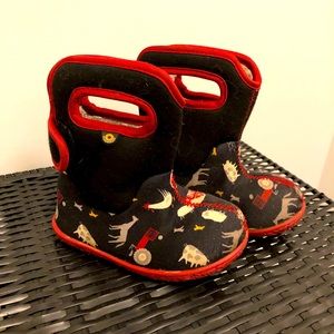 6T Toddler farm animal insulated bog boots